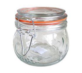 Dóza sklenená s klipom, 0,75L