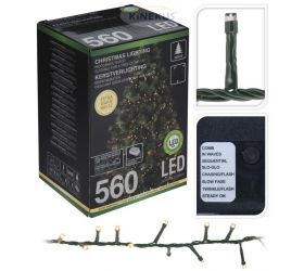 Svetlo vianočné 560 LED extra teplé, biele, dĺžka 11m, micro cluster, 180cm stromček