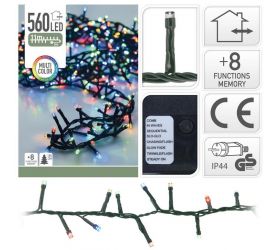 Svetlo vianočné 560 LED farebné, s funkciami, 11m, na 180cm stromček, vonkajšie/vnútorné