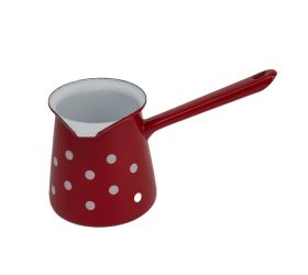 Džezva na kávu, smaltovaná 900ml, dekor bodky
