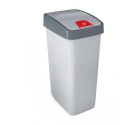 Kôš na odpad vyklápací 45L, plastový, MAGNE flip, sivý