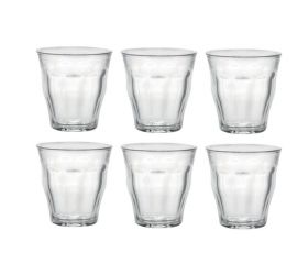 Pohár sklenený, objem 250ml, sada 6ks, DURIT