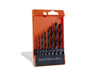 Vrták do dreva, sada 8-dielna, 3-10mm, plastový