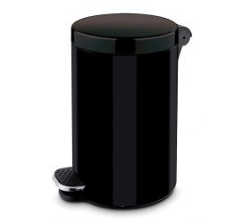 Kôš na odpad nášľapný 20L, oceľový, čierny
