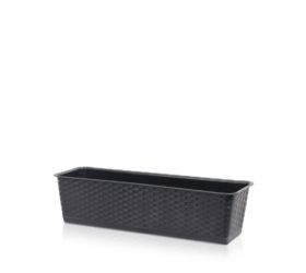 Truhlík s miskou plastový, dĺžka strany 59cm, RATOLLA CASE P, hnedý
