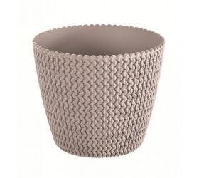 Kvetináč plastový, priemer 16cm, SPLOFY, mocca