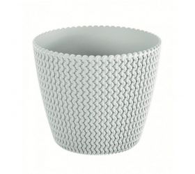 Kvetináč plastový, priemer 19cm, SPLOFY, biely
