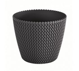 Kvetináč plastový, priemer 19cm, SPLOFY, antracit