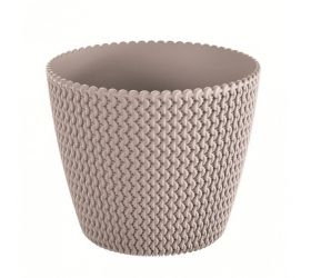 Kvetináč plastový, priemer 26cm, SPLOFY, mocca