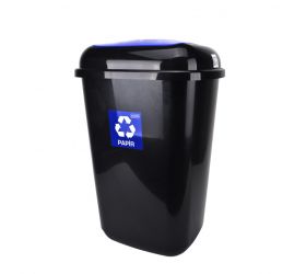 Kôš na separovaný odpad plastový, 45L, QUATRO, modrý