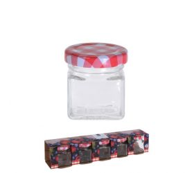 Pohár zavárací TO 43, 50ml + viečko karo, balenie 5ks