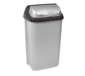Kôš na odpad zasúvací 50l, plastový, RASMUS roll top, sivý