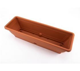 Truhlík s miskou, plastový, dĺžka strany 60cm, terakota