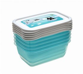 Dóza na potraviny plastová, sada 5ks, MAGIC ICE/POLAR, 0,5L, 15,5x10,5x6cm, obdĺžnik