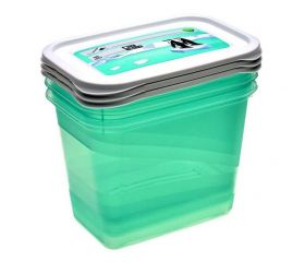 Dóza plastová, MAGIC ICE/POLAR, sada 3ks, objem 1L, 15,5x10,5x11,5cm, obdĺžnik