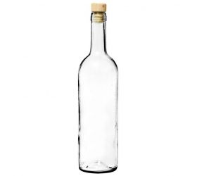 Fľaša na víno Bordo, objem 0,75l, bezfarebná VE, balená