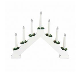 Svietnik vianočný 7 LED sviečok 39,5x5x31cm, s časovačom, drevo