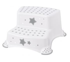 Detský dvojschodík STAR, protišmykový, svetlosivý, plastový
