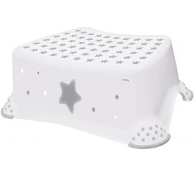 Detský schodík STAR, protišmykový, svetlosivý, plast