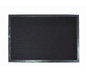 Rohož s gumeným okrajom, 40x60cm, guma + textil, čierna, pruhovaná
