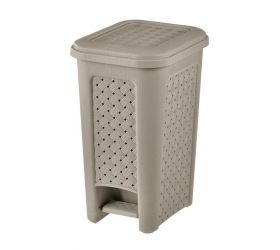 Kôš na odpad nášľapný 8L, plastový, TONTARELLI, mokka