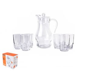 Džbán 1,8 l + 6 x pohár 270 ml do 50°C ROC, hrubé, sklo
