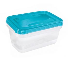 Dóza do mrazničky, plastová, obdĺžniková, FREDO FRESH, 1,25l, sada 3ks