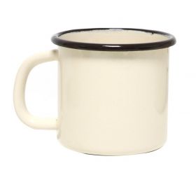 Hrnček smaltovaný 350 ml, bez dekoru, béžový