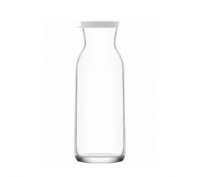 Fľaša, karafa 700ml FONTE so silikónovým vekom, sklo číre