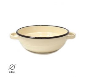 Misa sedliacka smaltovaná 24 cm/2,8l bez dekoru, béžová 