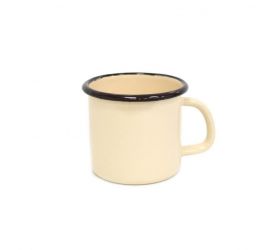 Hrnček smaltovaný 500 ml, bez dekoru, béžový