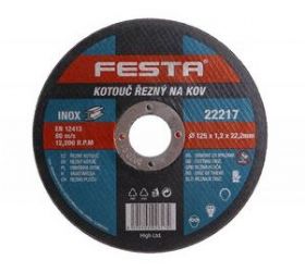 Kotúč rezný kov 125x1,2x22,2mm, FESTA