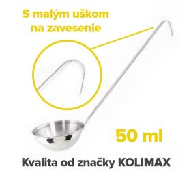 Nerezová kuchynská naberačka 6 cm/50 ml, dĺžka 27cm, Kolimax