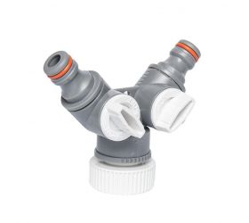 Rozdeľovač na hadicu 1"-3/4" 2 ventile na 2 rýchlospojky