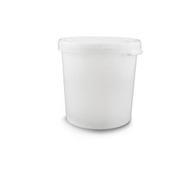 Vedro, nádoba potravinárska s ušami, plast, 32l, okrúhle, biele, s vekom