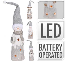 Postavička Santa / snehuliak / sob LED 9x39cm mix