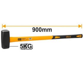 Kladivo/pucka, sklolaminátová násada, 5000g INGCO