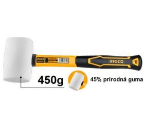 Kladivo gumové 450g biele INGCO sklolaminátová násada