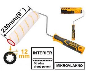 Valček maliarsky 230mm s rúčkou INGCO, na drsný povrch