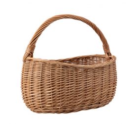 Košík prútený 40x24xH15 cm, HH35 cm oválny