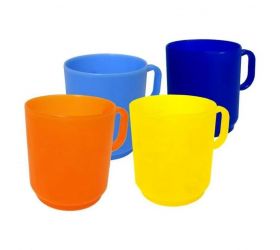 Hrnček plastový transparentný, na vodu, 250ml, mix farieb