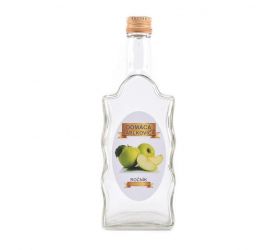 Sklenená fľaša, 500 ml, hranatá, JABLKOVICA, s uzáverom na závit, kláštorná