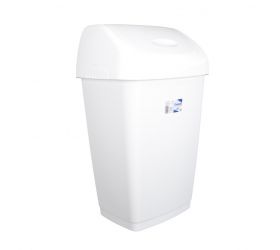 Kôš na odpad preklápací 50l, plastový, TONTARELLI, biely