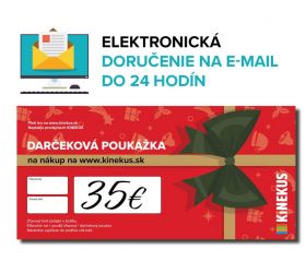 Darčeková poukážka 35 €, červená, e-mailom