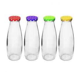 Fľaška na sirup / šťavu TO48, 480ml, číre sklo, viečko bodky, balenie 6 ks