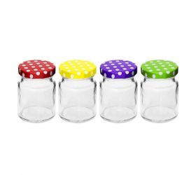 Pohár zavárací TO48, 90ml číre sklo, viečko bodky, balenie 12ks