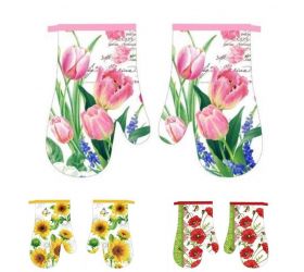 Chňapka kuchynská, 2ks/sada s magnetom FLOWERS II mix