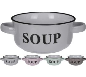 Miska keramická, 490ml, s ušami, SOUP