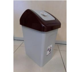 Kôš na odpad preklápací 25 l, plastový, SWING hnedo - sivý