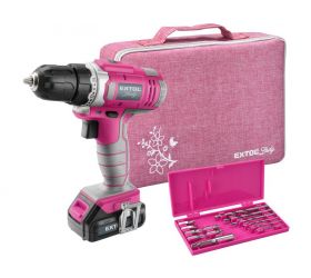 EXTOL LADY Vŕtačka aku 12V, 1x akumulátor 1,3Ah Li-ion, 18Nm